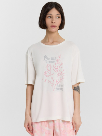 Брюки, футболка Mark Formelle 592541/24-33686ПП-14 св.молочный_цветы_на_св.молочном_3_сл_на_пол - фото 6