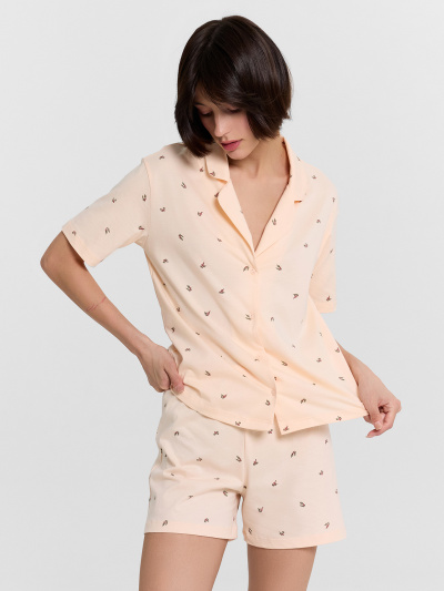 Рубашка, шорты Mark Formelle 592553/24-34273ПП-0 цветочки_на_персиковом_креме - фото 3