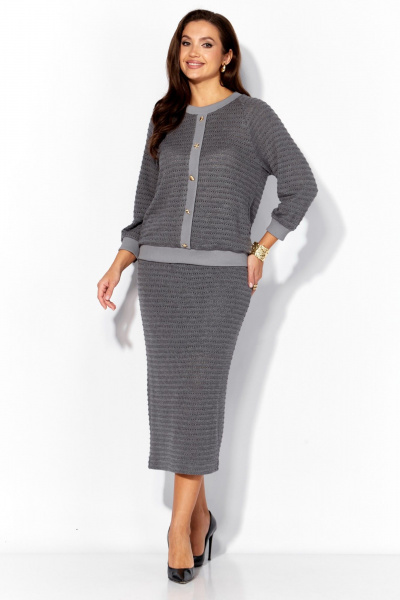 Джемпер, юбка TAiER 1391 серый - фото 4