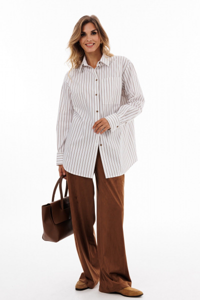 Блуза EOLA 2919 молочный_полоска - фото 2