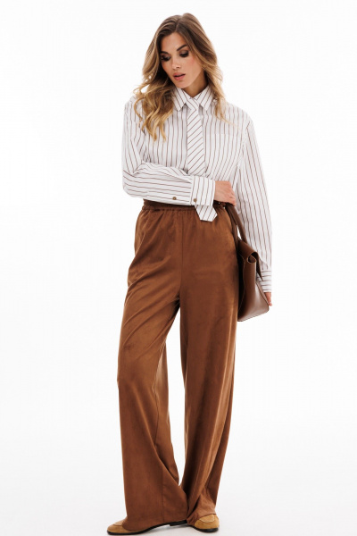 Блуза EOLA 2919.1 молочный_полоска - фото 6