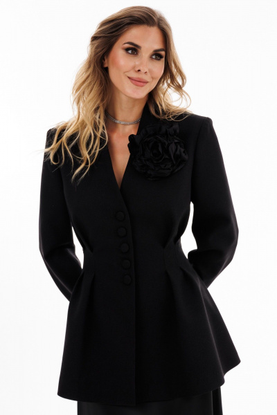 Жакет EOLA 2924.1 черный_меланж - фото 8