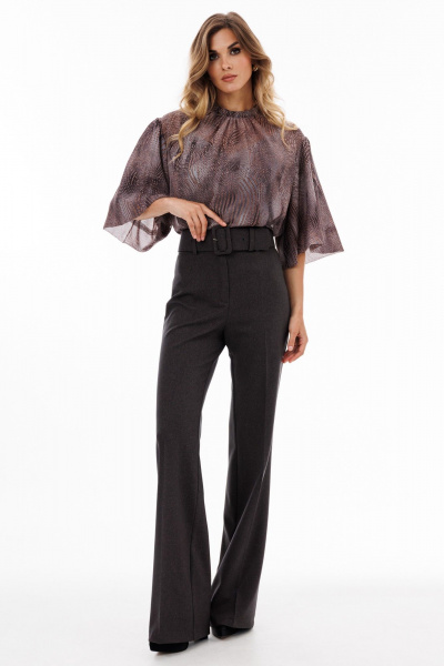 Брюки EOLA 2925 серо-коричневый_меланж - фото 4