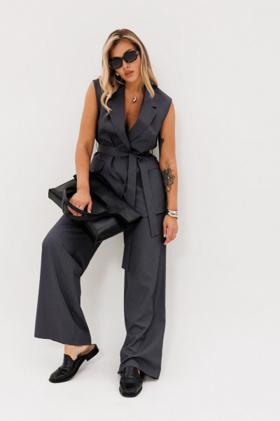 Брюки, жилет Anelli 1501 пепельный_вулкан - фото 6