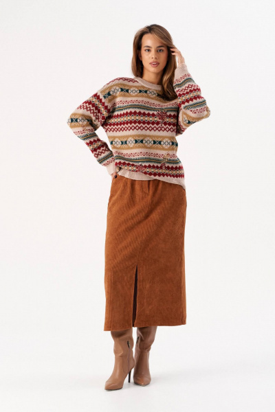 Джемпер Romgil РВ0293-ШЕ5 светло-бежевый, винный, морской зеленый, верблюжий - фото 6