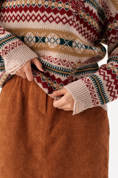 Джемпер Romgil РВ0293-ШЕ5 светло-бежевый, винный, морской зеленый, верблюжий - фото 3