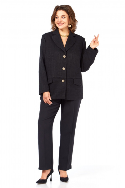 Брюки, жакет Элль-стиль 2403 черный - фото 2