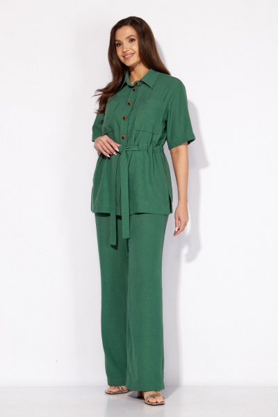 Блуза, брюки Ольга Стиль Л-431 темная_зелень - фото 4