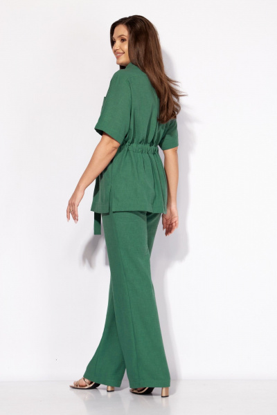 Блуза, брюки Ольга Стиль Л-431 темная_зелень - фото 6