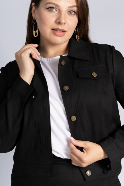 Джинсовый жакет на каждый день с коротким рукавом Legend Style G-005 черный - фото 3