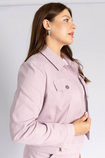Классическая джинсовая женская куртка на каждый день Legend Style G-005 лиловый - фото 4