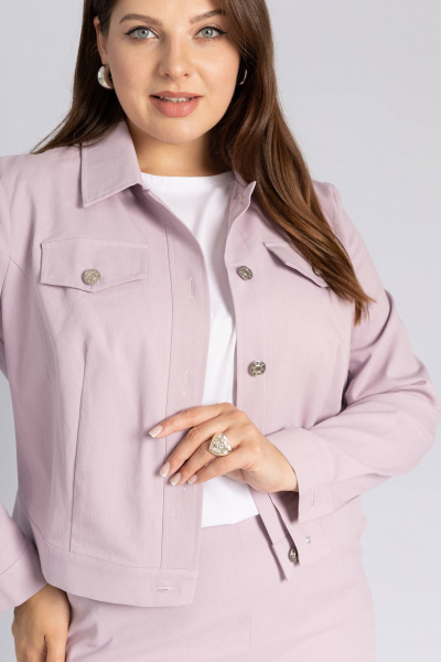 Классическая джинсовая женская куртка на каждый день Legend Style G-005 лиловый - фото 3