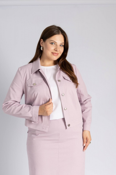 Классическая джинсовая женская куртка на каждый день Legend Style G-005 лиловый - фото 1