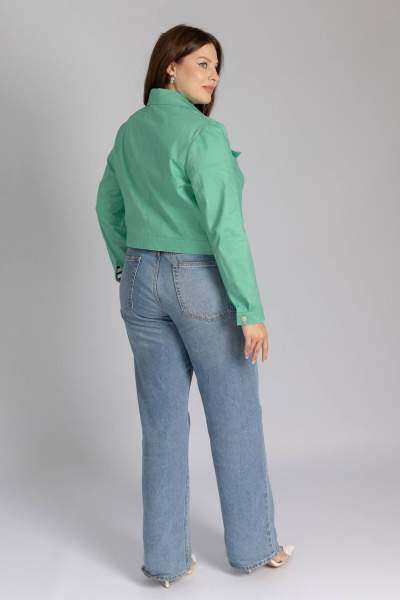 Джинсовый жакет летний зеленый из легкого хлопка Legend Style G-005 мятный - фото 5