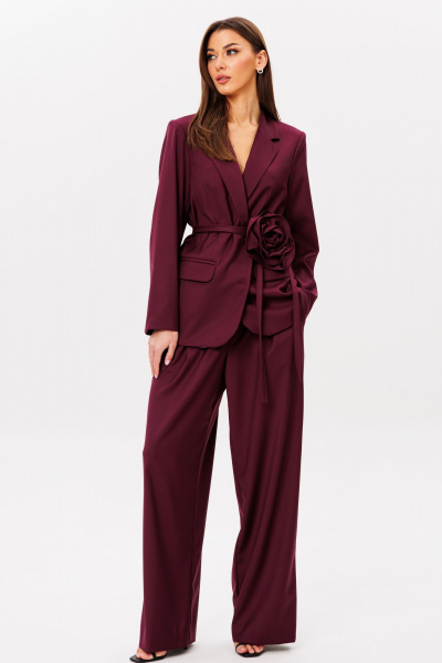 Брюки, жакет Ларс Стиль 1081 бордовый - фото 1