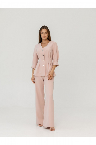 Брюки, жакет Atelero 1129 пудровый - фото 1