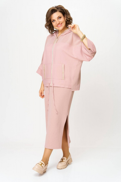 Кофта, юбка Anastasia 1224 пудровый - фото 2
