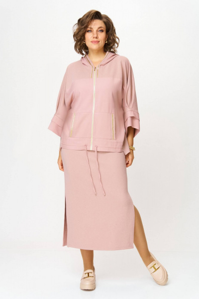 Кофта, юбка Anastasia 1224 пудровый - фото 1