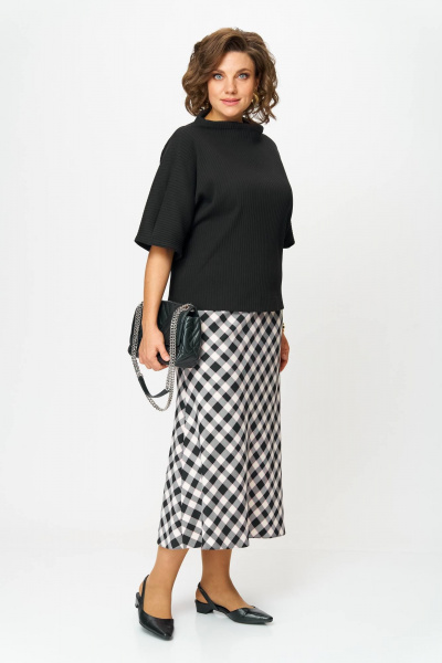 Блуза, юбка Anastasia 1267 черный/клетка - фото 7