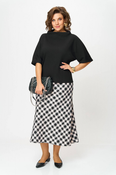 Блуза, юбка Anastasia 1267 черный/клетка - фото 6