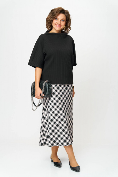 Блуза, юбка Anastasia 1267 черный/клетка - фото 5