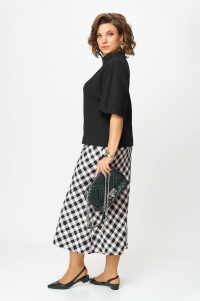 Блуза, юбка Anastasia 1267 черный/клетка - фото 3