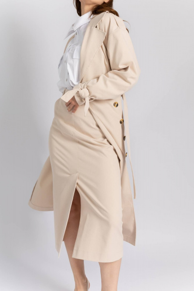 Плащ Legend Style G-015 бежевый - фото 3