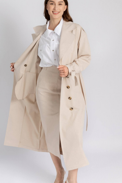 Плащ Legend Style G-015 бежевый - фото 2