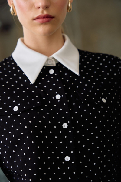 Платье Lokka 1684 черный/белый горох - фото 4