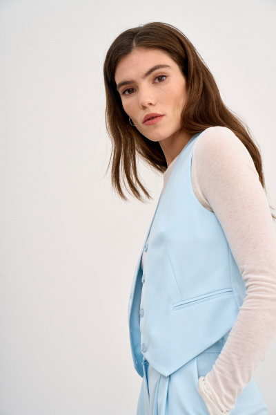 Брюки, жилет THE VERY 2405 голубой - фото 7