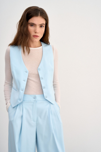 Брюки, жилет THE VERY 2405 голубой - фото 6