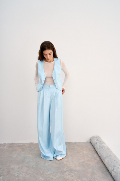 Брюки, жилет THE VERY 2405 голубой - фото 5