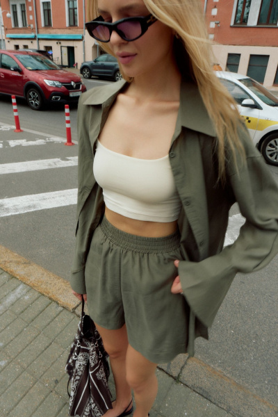 Рубашка, шорты THE VERY 2409 хаки - фото 3