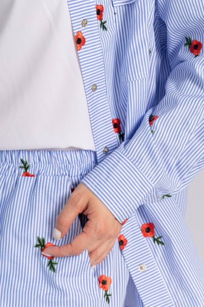 Рубашка, шорты Legend Style K-007 голубо-белый - фото 8