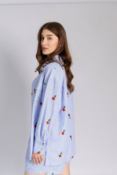 Рубашка, шорты Legend Style K-007 голубо-белый - фото 5