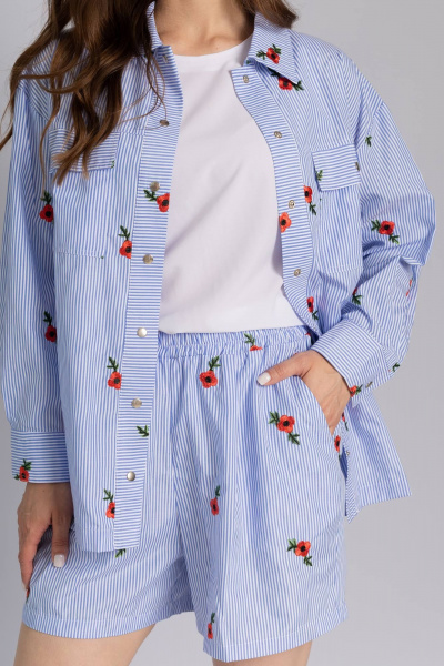 Рубашка, шорты Legend Style K-007 голубо-белый - фото 4