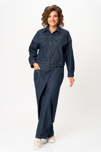 Брюки, жакет Koketka i K 1505 синий_джинс - фото 19