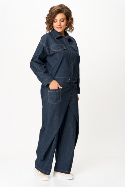 Брюки, жакет Koketka i K 1505 синий_джинс - фото 18