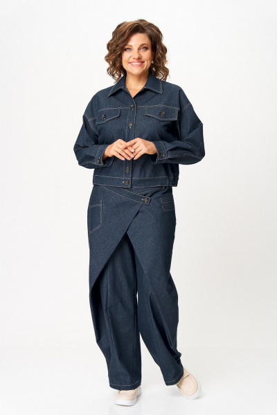 Брюки, жакет Koketka i K 1505 синий_джинс - фото 16