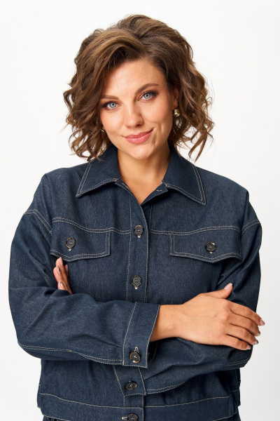 Брюки, жакет Koketka i K 1505 синий_джинс - фото 7