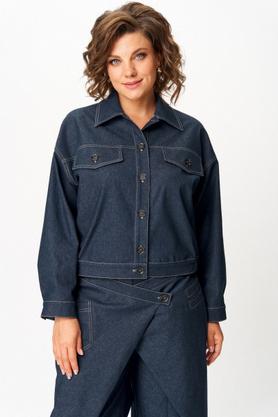 Брюки, жакет Koketka i K 1505 синий_джинс - фото 6