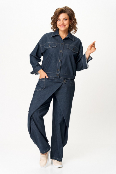 Брюки, жакет Koketka i K 1505 синий_джинс - фото 1