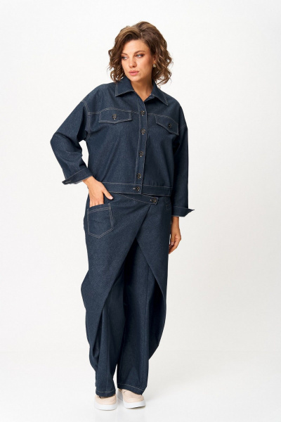 Брюки, жакет Koketka i K 1505 синий_джинс - фото 3