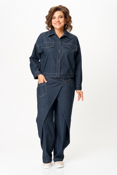 Брюки, жакет Koketka i K 1505 синий_джинс - фото 2