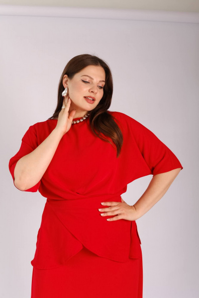 Блуза Legend Style B-028 красный - фото 4