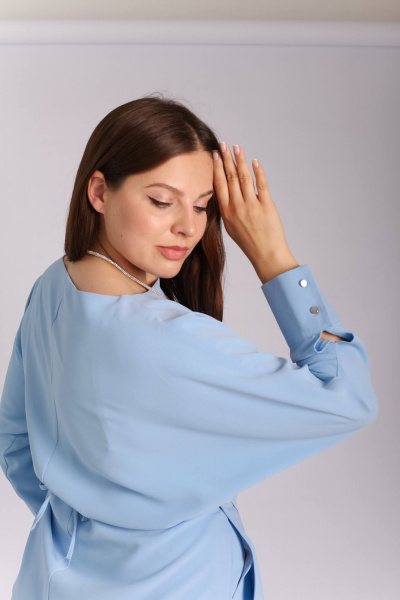 Блуза Legend Style B-028/LONG голубой - фото 4