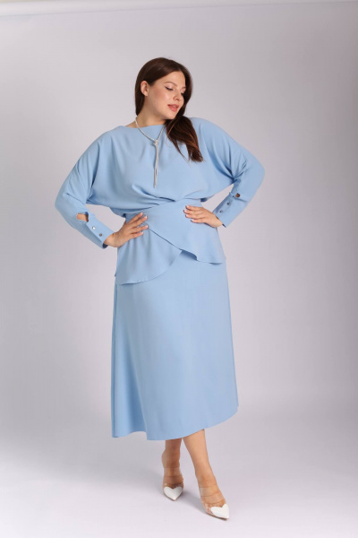 Блуза Legend Style B-028/LONG голубой - фото 2