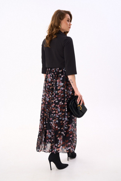 Платье NikVa 514-3 чёрный_листья_мультиколор - фото 7
