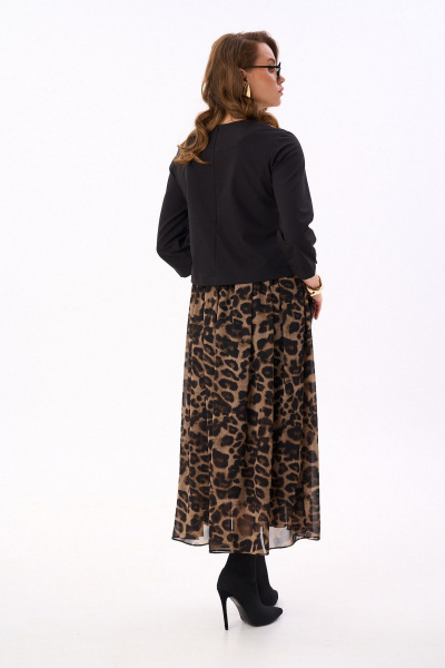 Платье NikVa 740-16 чёрный_шоколадный_леопард - фото 7
