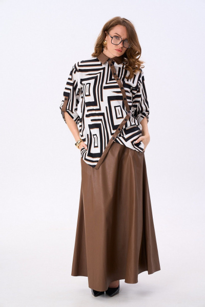 Юбка NikVa 813-16 шоколад - фото 3